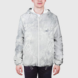 Куртка с капюшоном мужская Мрамор, цвет: 3D-белый — фото 2