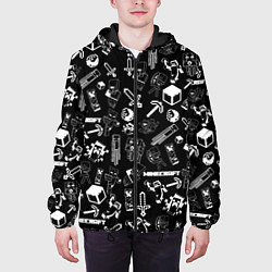 Куртка с капюшоном мужская Minecraft pattern, цвет: 3D-черный — фото 2