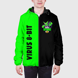 Куртка с капюшоном мужская Brawl stars virus 8-bit, цвет: 3D-черный — фото 2