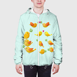 Куртка с капюшоном мужская Птицы, цвет: 3D-белый — фото 2