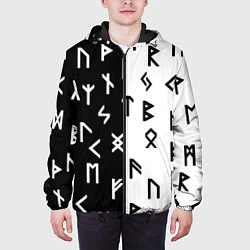 Куртка с капюшоном мужская РУНЫ, цвет: 3D-черный — фото 2