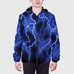 Куртка с капюшоном мужская МОЛНИЯ NEON, цвет: 3D-черный — фото 2