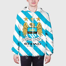 Куртка с капюшоном мужская Манчестер Сити, цвет: 3D-белый — фото 2