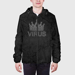 Куртка с капюшоном мужская КоронаВирус, цвет: 3D-черный — фото 2