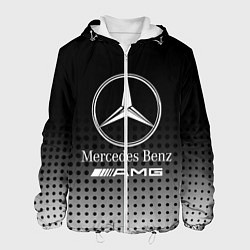 Куртка с капюшоном мужская Mercedes-Benz, цвет: 3D-белый