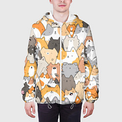 Куртка с капюшоном мужская Кошачья стая, цвет: 3D-белый — фото 2