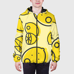 Куртка с капюшоном мужская Лимончики, цвет: 3D-черный — фото 2