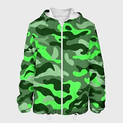 Куртка с капюшоном мужская CAMOUFLAGE GREEN, цвет: 3D-белый