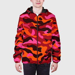 Куртка с капюшоном мужская CAMOUFLAGE RED, цвет: 3D-черный — фото 2