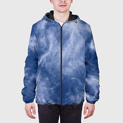 Куртка с капюшоном мужская Облака в небе, цвет: 3D-черный — фото 2