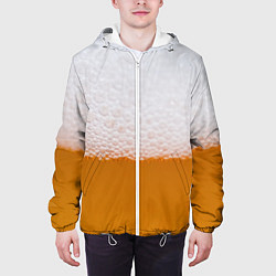 Куртка с капюшоном мужская ТЕМА:ПИВО, цвет: 3D-белый — фото 2