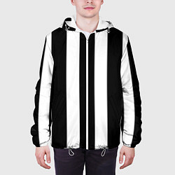 Куртка с капюшоном мужская Полоска, цвет: 3D-белый — фото 2