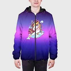 Куртка с капюшоном мужская Единорог, цвет: 3D-черный — фото 2