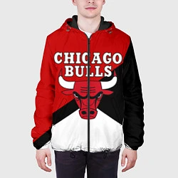 Куртка с капюшоном мужская CHICAGO BULLS, цвет: 3D-черный — фото 2