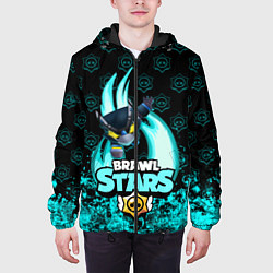 Куртка с капюшоном мужская Brawl stars mecha crow, цвет: 3D-черный — фото 2