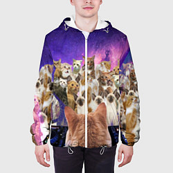 Куртка с капюшоном мужская КОТ DJ, цвет: 3D-белый — фото 2