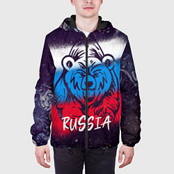 Куртка с капюшоном мужская Russia Bear, цвет: 3D-черный — фото 2