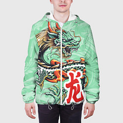 Куртка с капюшоном мужская Изумрудный дракон, цвет: 3D-белый — фото 2
