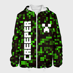 Куртка с капюшоном мужская MINECRAFT CREEPER, цвет: 3D-белый