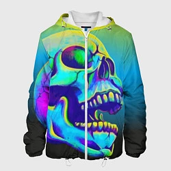 Куртка с капюшоном мужская Neon skull, цвет: 3D-белый