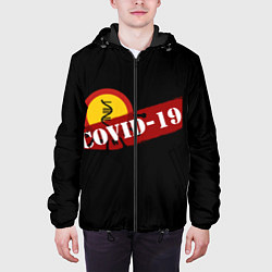 Куртка с капюшоном мужская Covid-19 Антивирус, цвет: 3D-черный — фото 2