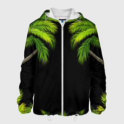 Куртка с капюшоном мужская Пальмы, цвет: 3D-белый