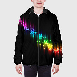 Куртка с капюшоном мужская Абстракция черный разноцветный, цвет: 3D-черный — фото 2
