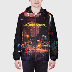 Куртка с капюшоном мужская CYBERPUNK 2077:КИБЕРПАНК S, цвет: 3D-черный — фото 2