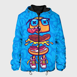 Куртка с капюшоном мужская Бутерброд монстрик граффити, цвет: 3D-черный