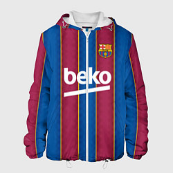 Куртка с капюшоном мужская FC Barcelona 2021, цвет: 3D-белый