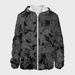 Куртка с капюшоном мужская Черная дымка, цвет: 3D-белый