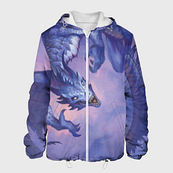 Куртка с капюшоном мужская Дракон воды, цвет: 3D-белый