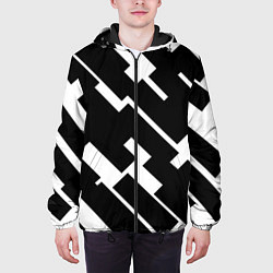 Куртка с капюшоном мужская ГЕОМЕТРИЯ,АБСТРАКЦИЯ,ПОЛОСЫ, цвет: 3D-черный — фото 2