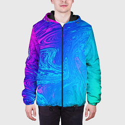 Куртка с капюшоном мужская BACKGROUND IN NEON, цвет: 3D-черный — фото 2