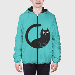 Куртка с капюшоном мужская Чёрный котя, цвет: 3D-черный — фото 2