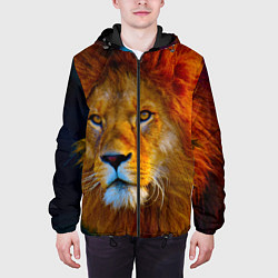 Куртка с капюшоном мужская Лев 3D, цвет: 3D-черный — фото 2