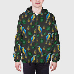 Куртка с капюшоном мужская Попугай Ара, цвет: 3D-черный — фото 2