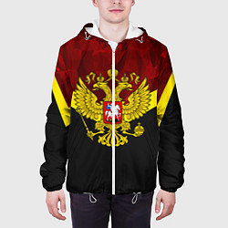 Куртка с капюшоном мужская RUSSIA RED ГЕРБ, цвет: 3D-белый — фото 2