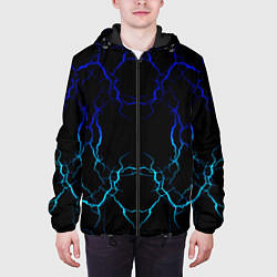 Куртка с капюшоном мужская МОЛНИЯ, цвет: 3D-черный — фото 2