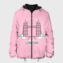 Куртка с капюшоном мужская Лондон London Tower bridge, цвет: 3D-черный