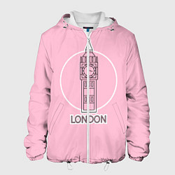 Куртка с капюшоном мужская Биг Бен, Лондон, London, цвет: 3D-белый