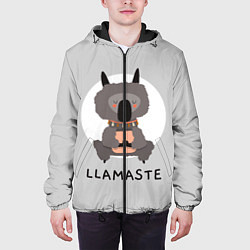 Куртка с капюшоном мужская Лама Намасте, цвет: 3D-черный — фото 2