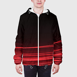 Куртка с капюшоном мужская Красное и Черное, цвет: 3D-белый — фото 2