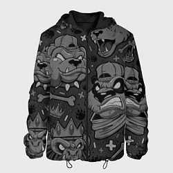 Куртка с капюшоном мужская CRAZY ANIMALS, цвет: 3D-черный