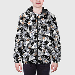 Куртка с капюшоном мужская Новогодние коровы, цвет: 3D-черный — фото 2