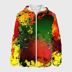 Куртка с капюшоном мужская Взрыв красок, цвет: 3D-белый