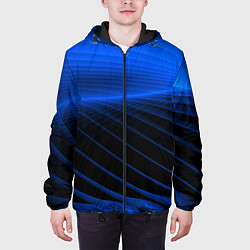 Куртка с капюшоном мужская Неоновые лучи, цвет: 3D-черный — фото 2