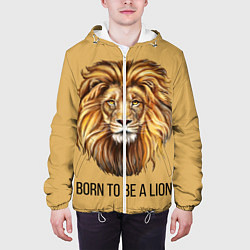 Куртка с капюшоном мужская Рождённый быть львом, цвет: 3D-белый — фото 2
