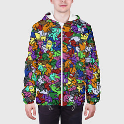 Куртка с капюшоном мужская Among Us Overload, цвет: 3D-белый — фото 2