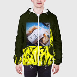 Куртка с капюшоном мужская Фото огонь, цвет: 3D-белый — фото 2